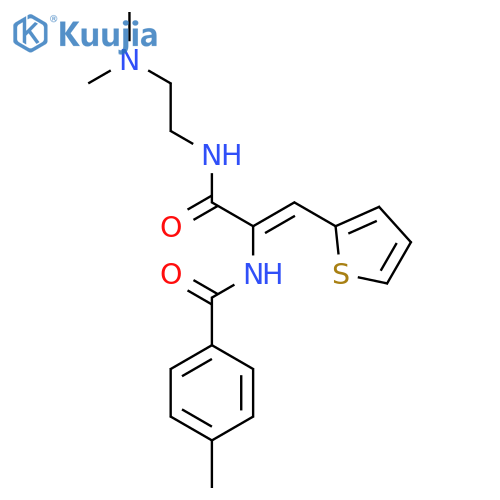 (2Z)-N-2-(dimethylamino)ethyl-2-(4-methylphenyl)formamido-3-(thiophen-2-yl)prop-2-enamide structure