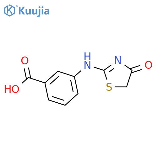 3-(4-oxo-1,3-thiazolidin-2-ylidene)aminobenzoic acid structure