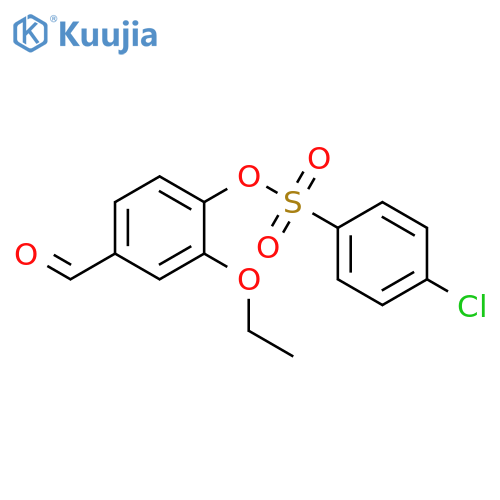 2-ethoxy-4-formylphenyl 4-chlorobenzenesulfonate structure