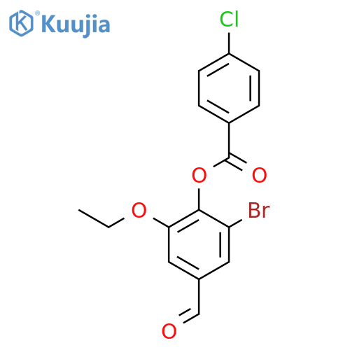 2-Bromo-6-ethoxy-4-formylphenyl 4-chlorobenzoate structure