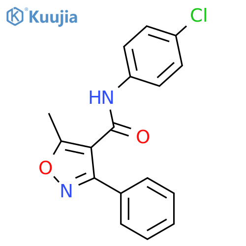N-(4-chlorophenyl)-5-methyl-3-phenyl-1,2-oxazole-4-carboxamide structure
