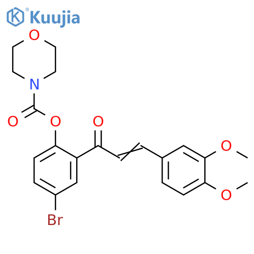 4-bromo-2-(2E)-3-(3,4-dimethoxyphenyl)prop-2-enoylphenyl morpholine-4-carboxylate structure