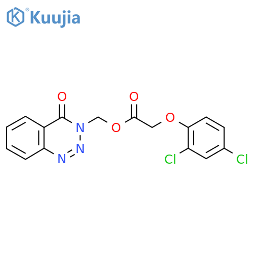 (4-oxo-3,4-dihydro-1,2,3-benzotriazin-3-yl)methyl 2-(2,4-dichlorophenoxy)acetate structure