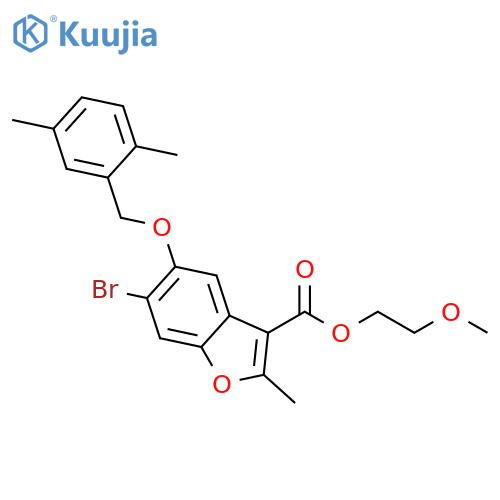 2-methoxyethyl 6-bromo-5-(2,5-dimethylphenyl)methoxy-2-methyl-1-benzofuran-3-carboxylate structure