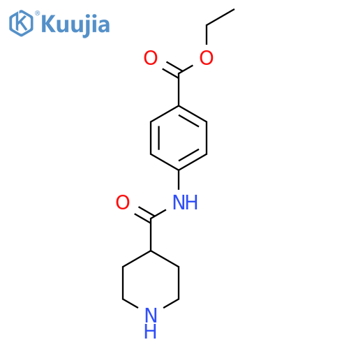 4-[(Piperidine-4-carbonyl)amino]benzoic acid ethyl ester structure