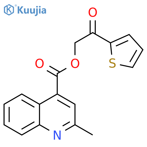 2-oxo-2-(thiophen-2-yl)ethyl 2-methylquinoline-4-carboxylate structure
