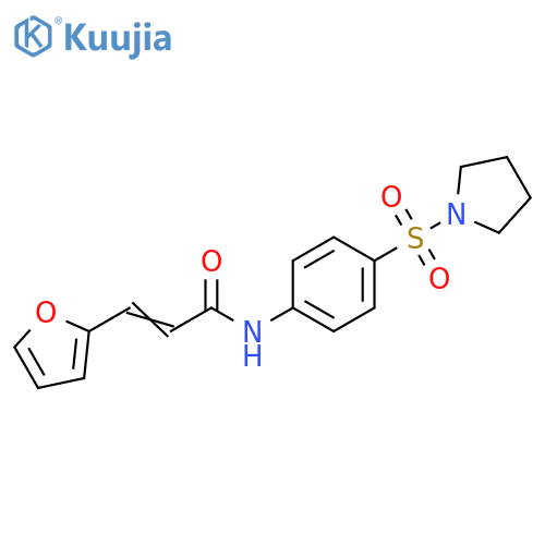 (2E)-3-(furan-2-yl)-N-4-(pyrrolidine-1-sulfonyl)phenylprop-2-enamide structure