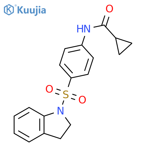 N-[4-(2,3-dihydro-1H-indole-1-sulfonyl)phenyl]cyclopropanecarboxamide structure