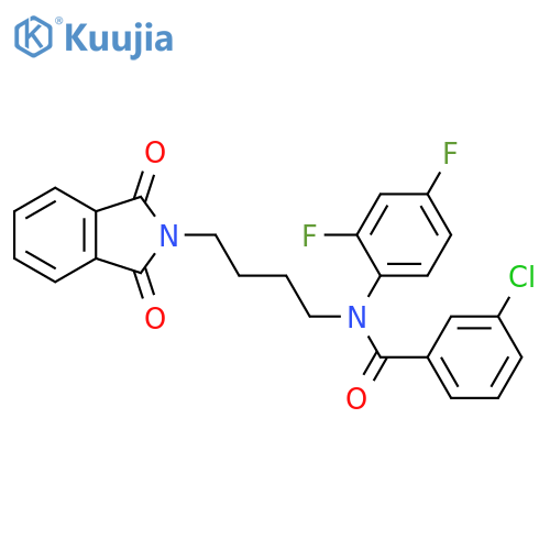 3-chloro-N-(2,4-difluorophenyl)-N-4-(1,3-dioxo-2,3-dihydro-1H-isoindol-2-yl)butylbenzamide structure