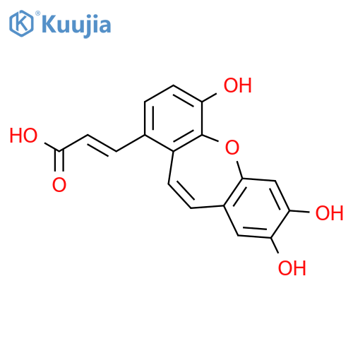 2-Propenoic acid, 3-(4,7,8-trihydroxydibenz[b,f]oxepin-1-yl)-, (2E)- structure