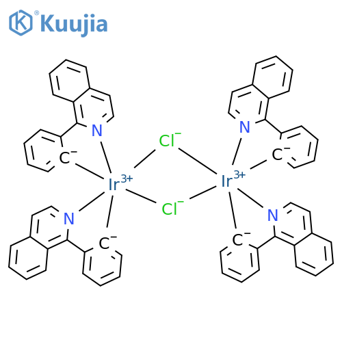Di-μ-chlorotetrakis[2-(1-isoquinolinyl-N)phenyl-C]diiridium(III) structure