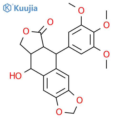 16-hydroxy-10-(3,4,5-trimethoxyphenyl)-4,6,13-trioxatetracyclo[7.7.0.03,?.011,1?]hexadeca-1,3(7),8-trien-12-one structure