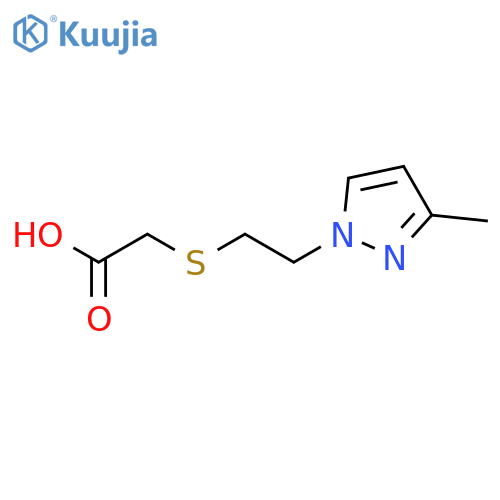 Acetic acid,2-[[2-(3-methyl-1H-pyrazol-1-yl)ethyl]thio]- structure