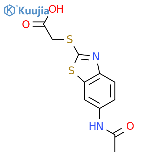 Acetic acid,2-[[6-(acetylamino)-2-benzothiazolyl]thio]- structure