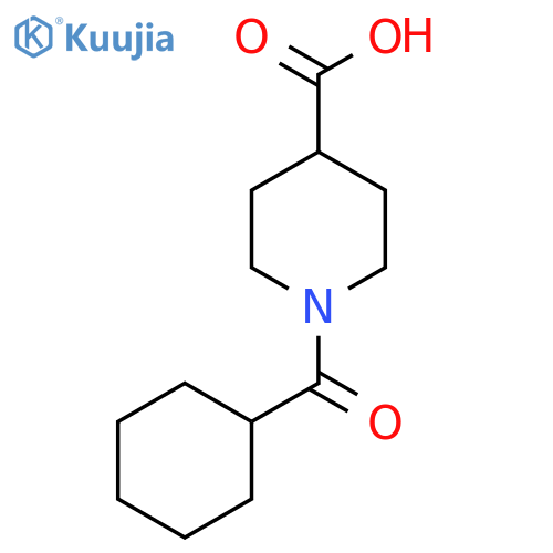 1-cyclohexanecarbonylpiperidine-4-carboxylic acid structure