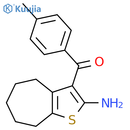 3-(4-Methylbenzoyl)-4H,5H,6H,7H,8H-cycloheptabthiophen-2-amine structure