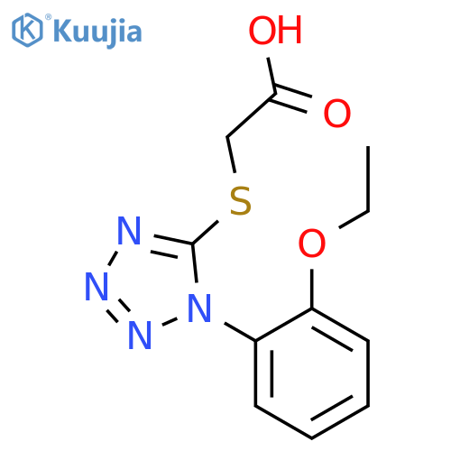 2-{1-(2-ethoxyphenyl)-1H-1,2,3,4-tetrazol-5-ylsulfanyl}acetic acid structure