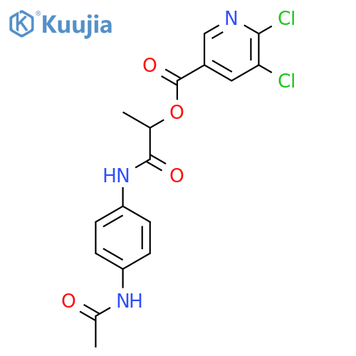 1-[(4-Acetamidophenyl)carbamoyl]ethyl 5,6-dichloropyridine-3-carboxylate structure