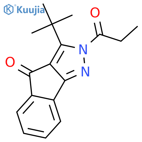 3-(Tert-butyl)-2-propanoylindeno[3,2-C]pyrazol-4-one structure