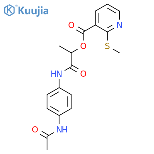 1-[(4-Acetamidophenyl)carbamoyl]ethyl 2-(methylsulfanyl)pyridine-3-carboxylate structure