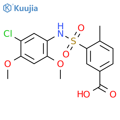 3-(5-CHLORO-2,4-DIMETHOXY-PHENYLSULFAMOYL)-4-METHYL-BENZOIC ACID structure