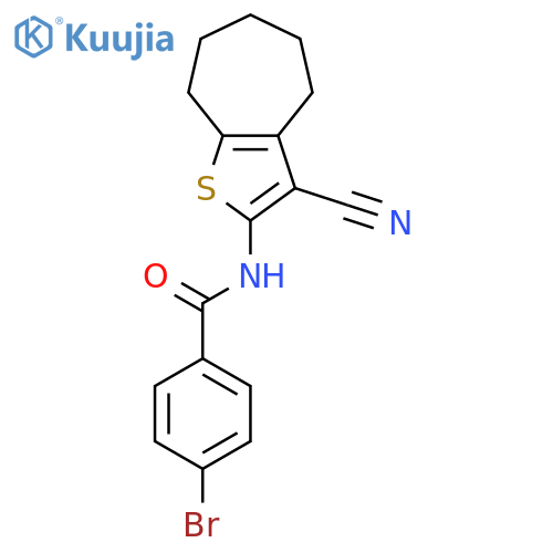 4-bromo-N-{3-cyano-4H,5H,6H,7H,8H-cycloheptabthiophen-2-yl}benzamide structure