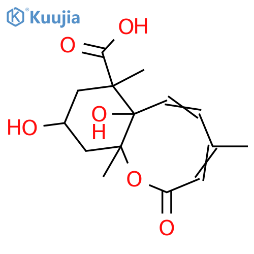 3,6-Dihydroxycyclofarnesa-7,9-dien-11,5-olid-12-oic acid; (1R*,3R*,5S*,6R*)-form structure