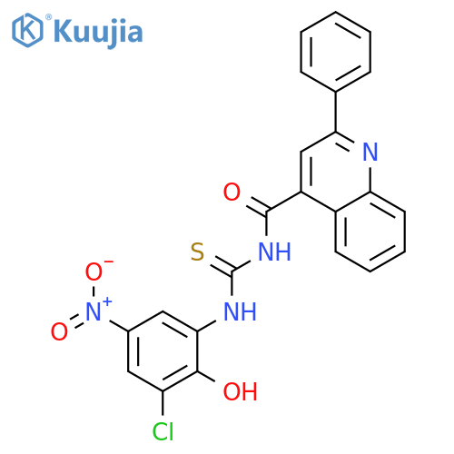 <br>N-[(3-chloro-2-hydroxy-5-nitrophenyl)carbamothioyl]-2-phenylquinoline-4-car boxamide structure