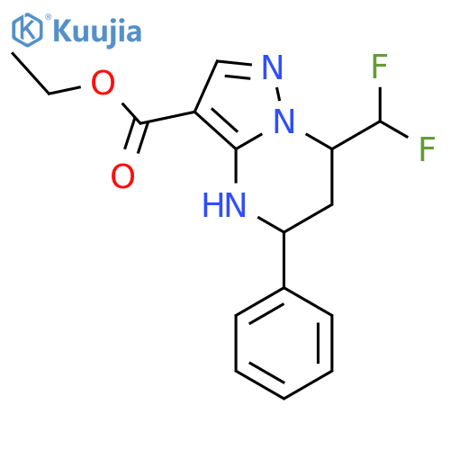 Ethyl 7-(Difluoromethyl)-5-phenyl-4,5,6,7-tetrahydropyrazolo1,5-apyrimidine-3-carboxylate structure