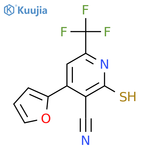 4-(2-furyl)-2-mercapto-6-(trifluoromethyl)nicotinonitrile structure