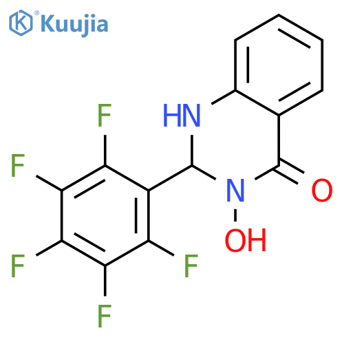 3-Hydroxy-2-pentafluorophenyl-2,3-dihydro-1H-quinazolin-4-one structure