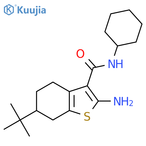 2-Amino-6-tert-butyl-N-cyclohexyl-4,5,6,7-tetrahydrobenzobthiophene-3-carboxamide structure