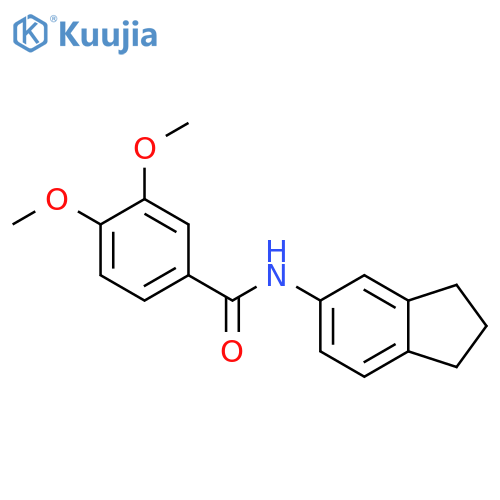 N-(2,3-dihydro-1H-inden-5-yl)-3,4-dimethoxybenzamide structure