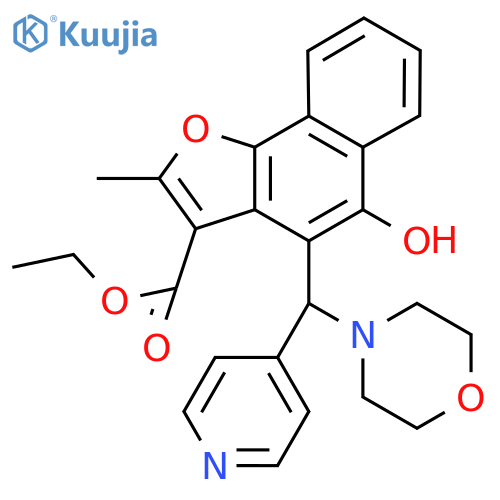 ethyl 5-hydroxy-2-methyl-4-(morpholin-4-yl)(pyridin-4-yl)methylnaphtho1,2-bfuran-3-carboxylate structure