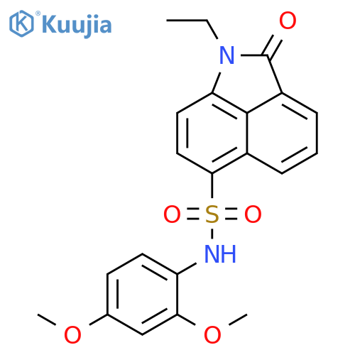 N-(2,4-dimethoxyphenyl)-2-ethyl-3-oxo-2-azatricyclo6.3.1.0^{4,12}dodeca-1(11),4,6,8(12),9-pentaene-9-sulfonamide structure