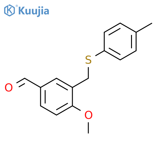 4-Methoxy-3-{(4-methylphenyl)thio-methyl}benzaldehyde structure