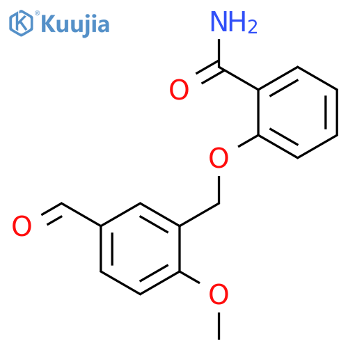 2-(5-Formyl-2-methoxybenzyl)oxybenzamide structure