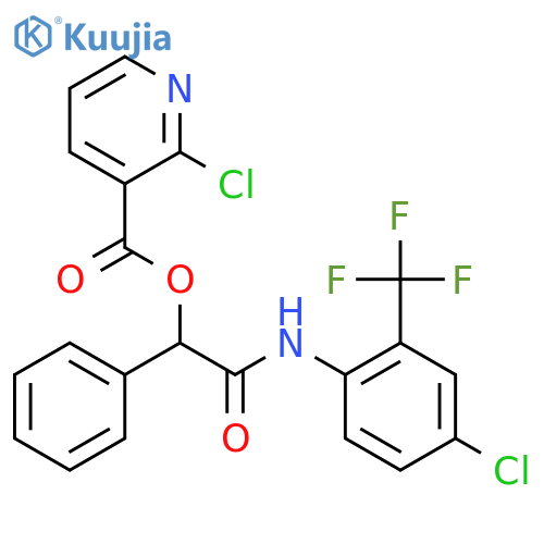 {[4-Chloro-2-(trifluoromethyl)phenyl]carbamoyl}(phenyl)methyl 2-chloropyridine-3-carboxylate structure