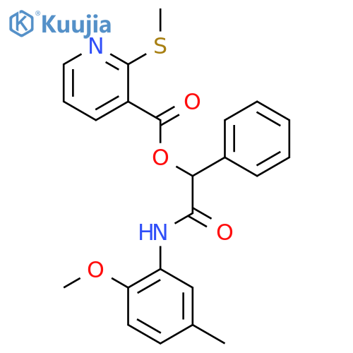 [(2-Methoxy-5-methylphenyl)carbamoyl](phenyl)methyl 2-(methylsulfanyl)pyridine-3-carboxylate structure