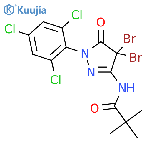 <br>N-(4,4-Dibromo-5-oxo-1-(2,4,6-trichlorophenyl)-4,5-dihydro-1H-pyrazol-3-yl) pivalamide structure