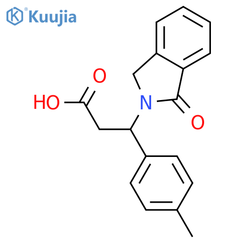 3-(4-Methylphenyl)-3-(1-oxo-1,3-dihydro-2H-isoindol-2-yl)propanoic Acid structure