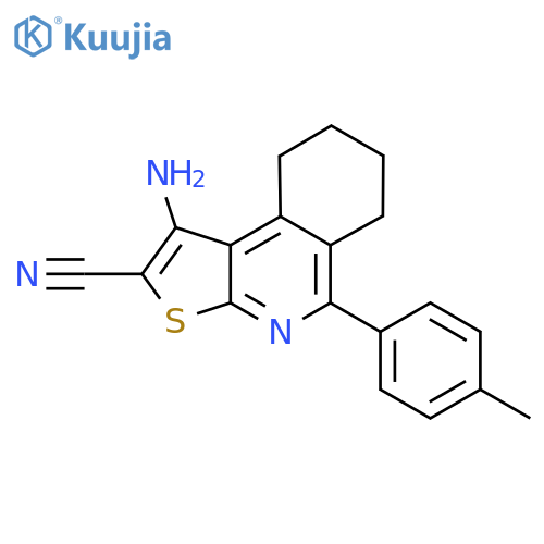 1-AMINO-5-(4-METHYLPHENYL)-6,7,8,9-TETRAHYDROTHIENO[2,3-C]ISOQUINOLINE-2-CARBONITRILE structure