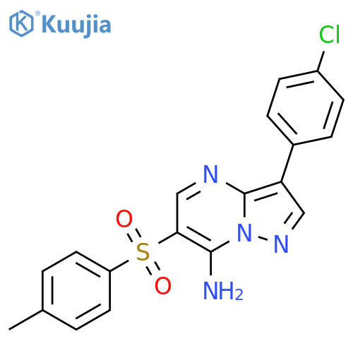 3-(4-CHLOROPHENYL)-6-[(4-METHYLPHENYL)SULFONYL]PYRAZOLO[1,5-A]PYRIMIDIN-7-AMINE structure