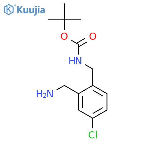 tert-butyl 2-(aminomethyl)-4-chlorobenzylcarbamate structure