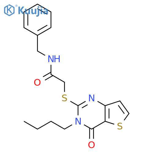 N-benzyl-2-({3-butyl-4-oxo-3H,4H-thieno3,2-dpyrimidin-2-yl}sulfanyl)acetamide structure