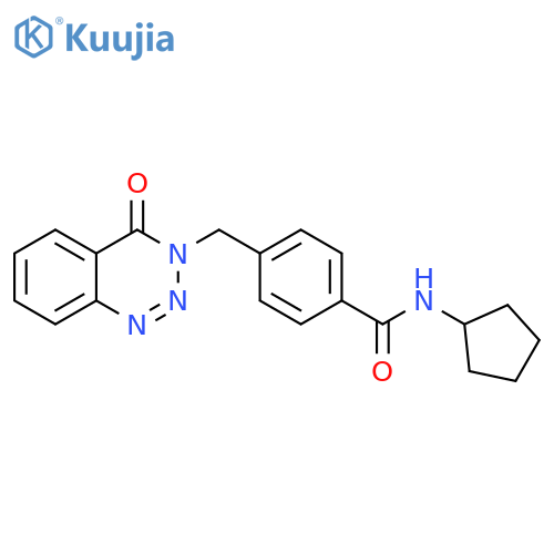 N-cyclopentyl-4-[(4-oxo-3,4-dihydro-1,2,3-benzotriazin-3-yl)methyl]benzamide structure