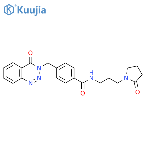 4-(4-oxo-3,4-dihydro-1,2,3-benzotriazin-3-yl)methyl-N-3-(2-oxopyrrolidin-1-yl)propylbenzamide structure