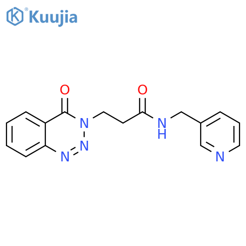3-(4-oxo-3,4-dihydro-1,2,3-benzotriazin-3-yl)-N-(pyridin-3-yl)methylpropanamide structure