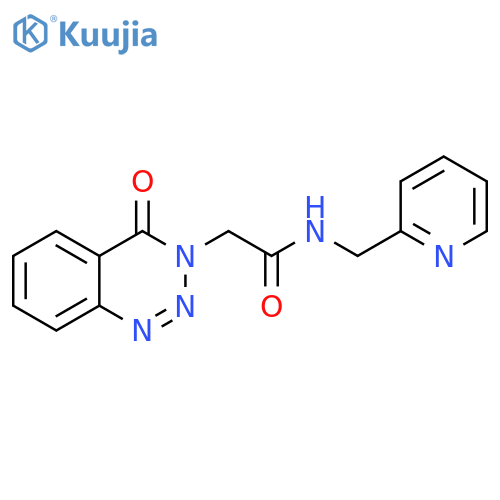 2-(4-oxo-3,4-dihydro-1,2,3-benzotriazin-3-yl)-N-(pyridin-2-yl)methylacetamide structure