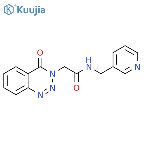 2-(4-oxo-3,4-dihydro-1,2,3-benzotriazin-3-yl)-N-(pyridin-3-yl)methylacetamide structure